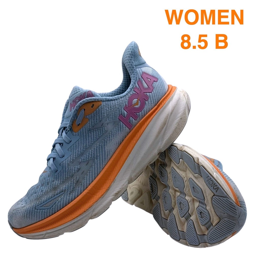 Hoka Clifton 9 Womens 8.5 B Running Shoes Airy Blue Ice Water 1127896‎ ABIW Gym